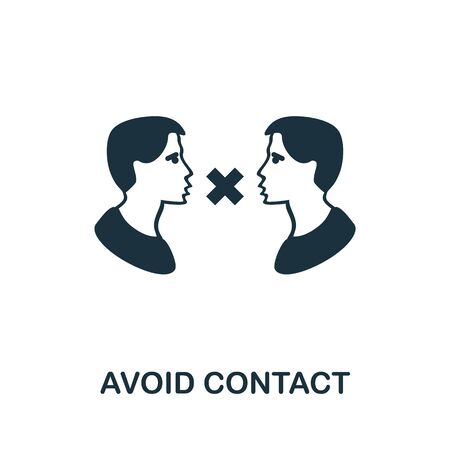 Avoid Contact icon. Simple illustration from coronavirus collection. Creative Avoid Contact icon for web design, templates, infographics and more.のイラスト素材