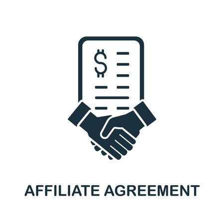 Affiliate Agreement icon from affiliate marketing collection. Simple line Affiliate Agreement icon for templates, web design and infographics.のイラスト素材