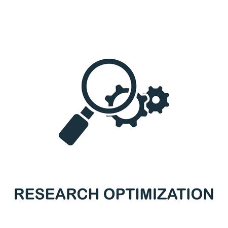 Research Optimization icon from seo collection. Simple line Research Optimization icon for templates, web design and infographics.のイラスト素材