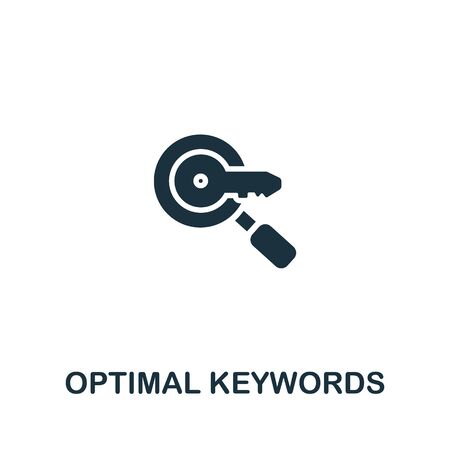 Optimal Keywords icon from seo collection. Simple line Optimal Keywords icon for templates, web design and infographics.のイラスト素材
