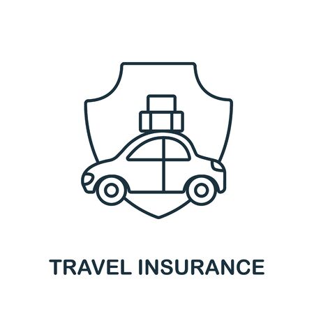 Travel Insurance icon from insurance collection. Simple line Travel Insurance icon for templates, web design and infographics.のイラスト素材