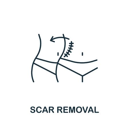Scar Removal icon from plastic surgery collection. Simple line element scar removal symbol for templates, web design and infographics.のイラスト素材