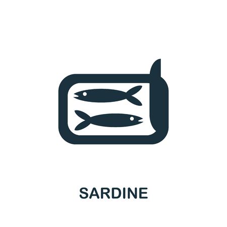 Sardine icon. Simple illustration from seafood collection. Creative Sardine icon for web design, templates, infographics and more.のイラスト素材