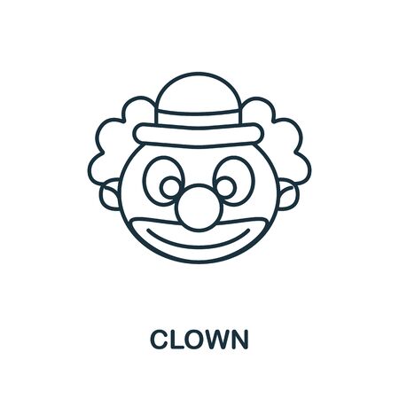 Clown icon from party collection. Simple line element clown symbol for templates, web design and infographics.のイラスト素材