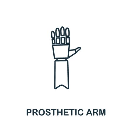 Prosthetic Arm icon. Simple line element prosthetic arm symbol for templates, web design and infographics.のイラスト素材