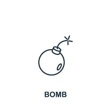Bomb icon from security collection. Simple line element bomb symbol for templates, web design and infographics.のイラスト素材