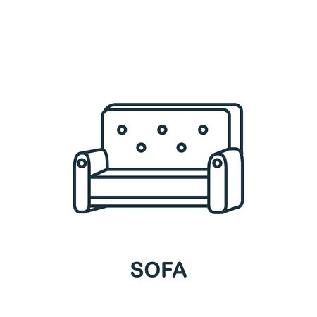 Sofa icon from interior collection. Simple line element sofa symbol for templates, web design and infographics.のイラスト素材