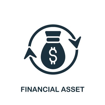 Financial Asset icon. Simple illustration from banking collection. Monochrome Financial Asset icon for web design, templates and infographics.のイラスト素材