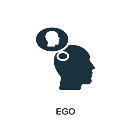 Ego icon. Simple illustration from psychology collection. Monochrome Ego icon for web design, templates and infographics.のイラスト素材