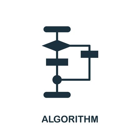 Algorithm thin line icon. Creative simple design from artificial intelligence icons collection. Outline algorithm icon for web design and mobile apps usage.のイラスト素材