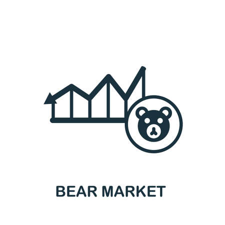 Bear Market icon. Simple illustration from business management collection. Monochrome Bear Market icon for web design, templates and infographics.のイラスト素材