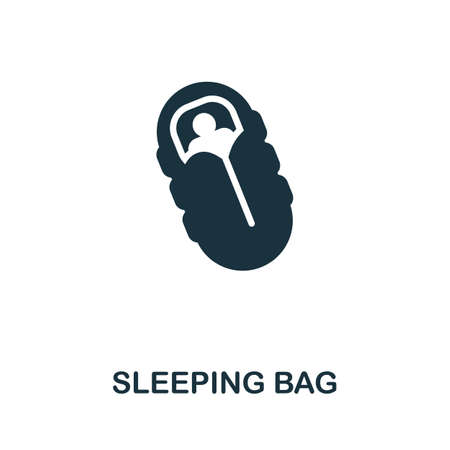 Sleeping Bag icon. Simple illustration from well sleep collection. Monochrome Sleeping Bag icon for web design, templates and infographics.のイラスト素材