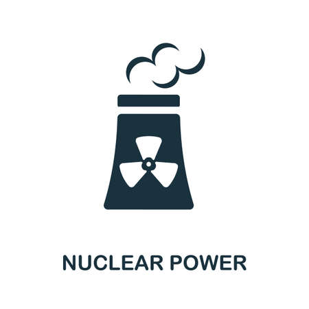 Nuclear Power icon. Simple illustration from alternative energy collection. Monochrome Nuclear Power icon for web design, templates and infographics.のイラスト素材