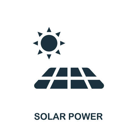 Solar Power icon. Simple line element solar power symbol for templates, web design and infographics.のイラスト素材