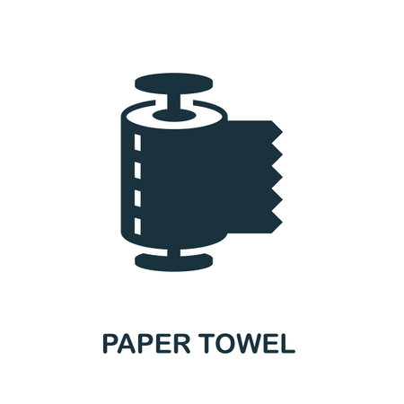 Paper Towel icon. Simple illustration from hygiene collection. Monochrome Paper Towel icon for web design, templates and infographics.のイラスト素材