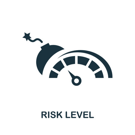 Risk Level icon. Simple illustration from risk management collection. Monochrome Risk Level icon for web design, templates and infographics.のイラスト素材