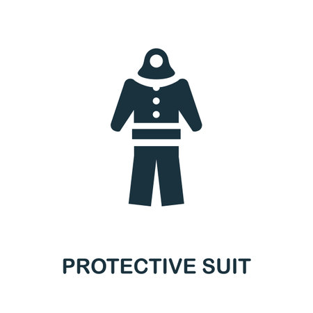 Protective Suit icon. Simple illustration from personal hygiene collection. Monochrome Protective Suit icon for web design, templates and infographics.のイラスト素材