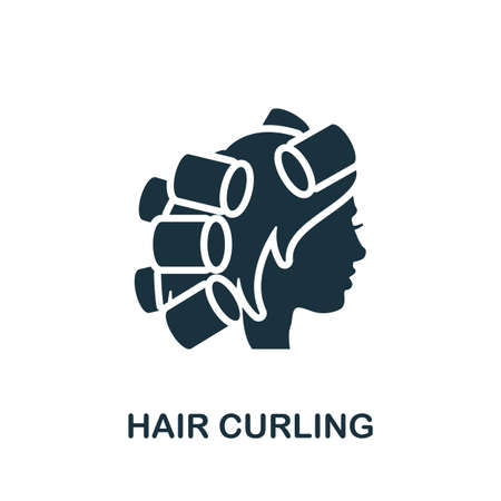 Hair Curling icon. Simple element from beauty salon collection. Creative Hair Curling icon for web design, templates, infographics and moreのイラスト素材