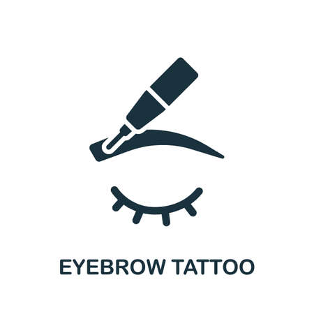 Eyebrow Tattoo icon. Simple illustration from beauty salon collection. Monochrome Eyebrow Tattoo icon for web design, templates and infographics.のイラスト素材