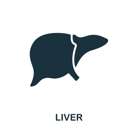 Liver icon. Simple element from internal organs collection. Creative Liver icon for web design, templates, infographics and moreのイラスト素材
