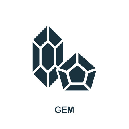 Gem icon. Simple illustration from jewelery collection. Monochrome Gem icon for web design, templates and infographics.のイラスト素材