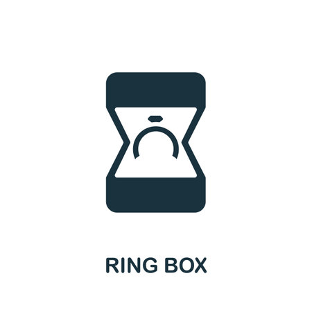Ring Box icon. Simple illustration from jewelery collection. Monochrome Ring Box icon for web...