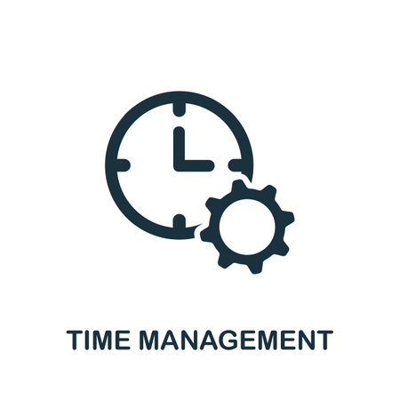 Time Management icon. Simple line element time management symbol for templates, web design and infographics.のイラスト素材