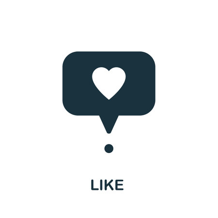 Like icon. Simple illustration from social media collection. Monochrome Like icon for web design, templates and infographics.のイラスト素材