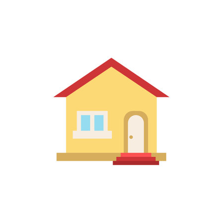 Home icon. Simple illustration from buildings collection. Monochrome Home icon for web design, templates and infographics.のイラスト素材