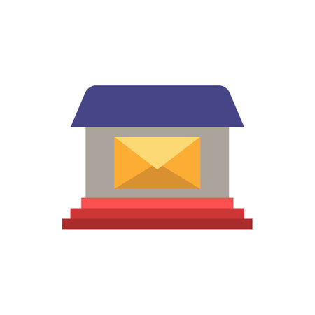 Post Office icon. Simple illustration from buildings collection. Monochrome Post Office icon for web design, templates and infographics.のイラスト素材