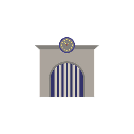 Railway Station icon. Simple line element railway station symbol for templates, web design and infographics.のイラスト素材