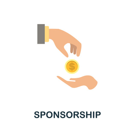 Sponsorship icon. Simple illustration from business growth collection. Monochrome Sponsorship icon for web design, templates and infographics.のイラスト素材