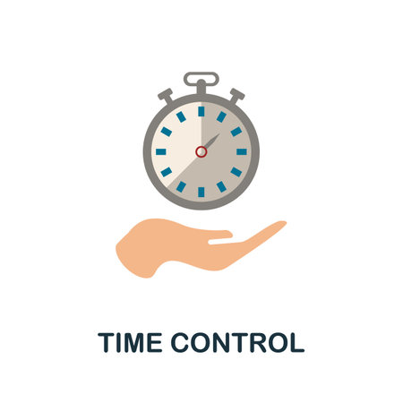 Time Control icon. Simple illustration from business growth collection. Monochrome Time Control icon...