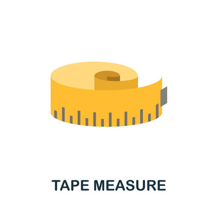 Tape Measure icon. Simple illustration from construction collection. Monochrome Tape Measure icon for web design, templates and infographics.のイラスト素材