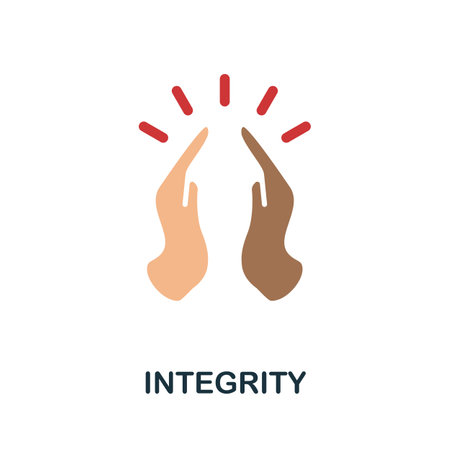 Integrity icon. Simple illustration from core values collection. Monochrome Integrity icon for web design, templates and infographics.のイラスト素材