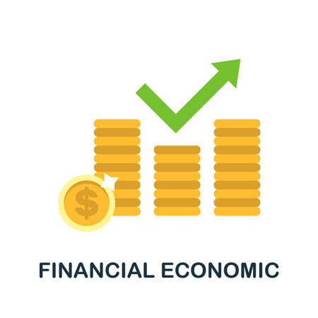Financial Economic icon. Simple illustration from economic collection. Monochrome Financial Economic icon for web design, templates and infographics.のイラスト素材