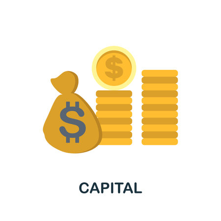 Capital icon. Simple illustration from economic collection. Monochrome Capital icon for web design, templates and infographics.のイラスト素材