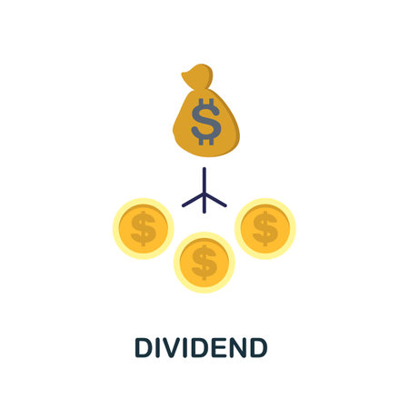 Dividend icon. Simple illustration from economic collection. Monochrome Dividend icon for web design, templates and infographics.のイラスト素材