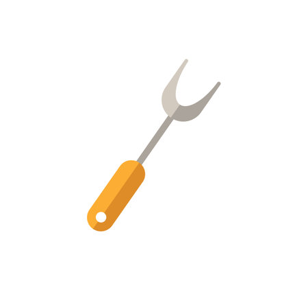 Grill Fork icon. Simple illustration from grill and barbecue collection. Monochrome Grill Fork icon for web design, templates and infographics.のイラスト素材