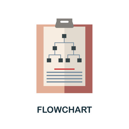 Flow Chart icon. Simple illustration from human resources collection. Monochrome Flow Chart icon for web design, templates and infographics.のイラスト素材