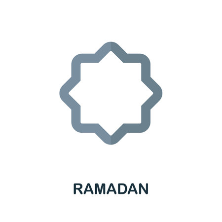 Ramadan icon. Simple illustration from muslim collection. Monochrome Ramadan icon for web design, templates and infographics.のイラスト素材