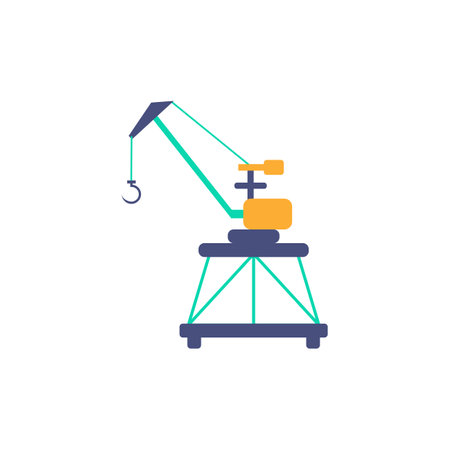 Port Loading Crane icon. Simple illustration from port collection. Monochrome Port Loading Crane icon for web design, templates and infographics.のイラスト素材
