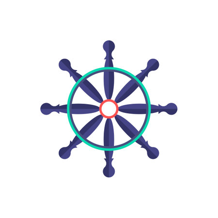 Steering Wheel icon. Simple illustration from port collection. Monochrome Steering Wheel icon for web design, templates and infographics.のイラスト素材