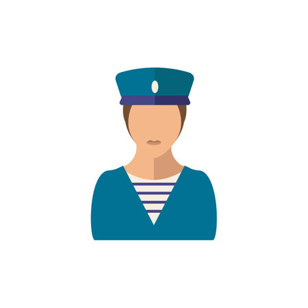 Sailor icon. Simple illustration from port collection. Monochrome Sailor icon for web design, templates and infographics.のイラスト素材