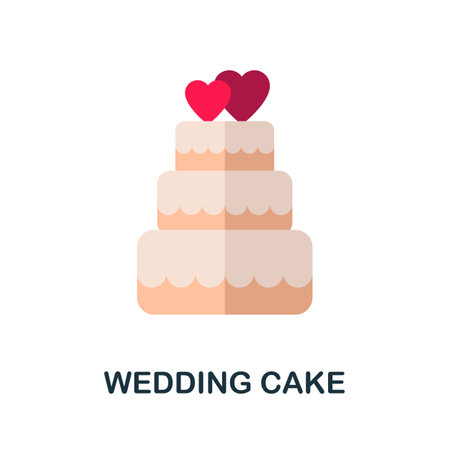 Wedding Cake flat icon. Colored filled vector element from wedding collection. Creative Wedding Cake...