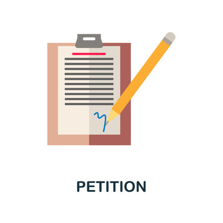 Petition flat icon. Colored filled vector element from activism collection. Creative Petition icon for web design project, templates and infographics.のイラスト素材