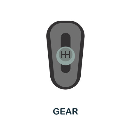 Gear flat icon. Colored filled vector element from car servise collection. Creative Gear icon for web design project, templates and infographics.のイラスト素材