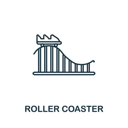 Roller Coaster icon. Simple element from amusement park collection. Creative Roller Coaster icon for web design, templates, infographics and moreのイラスト素材