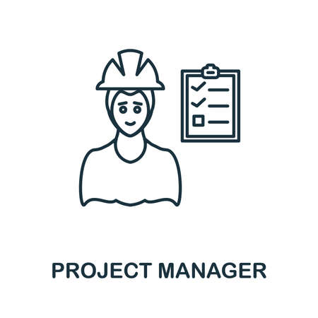 Project Manager icon. Simple element from business intelligence collection. Creative Project Manager icon for web design, templates, infographics and moreのイラスト素材
