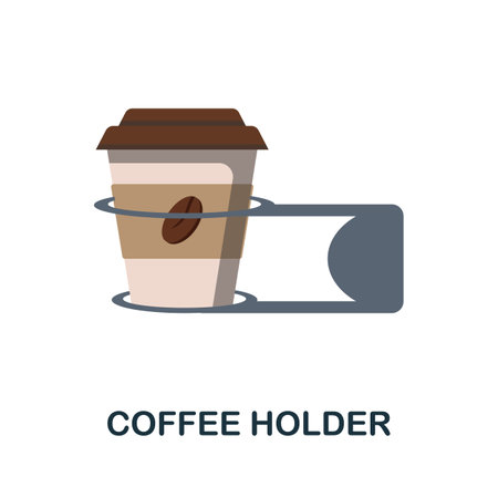 Coffee Holder flat icon. Color simple element from coffee collection. Creative Coffee Holder icon for web design, templates, infographics and moreのイラスト素材